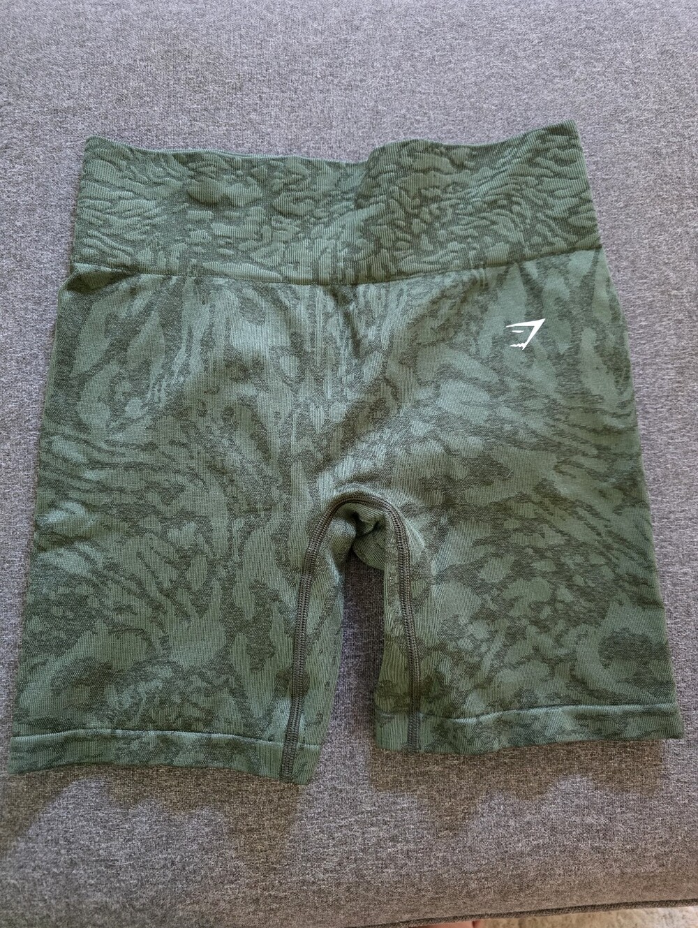 Gymshark Olive Green Adapt Animal High-Waist Bike Shorts LG